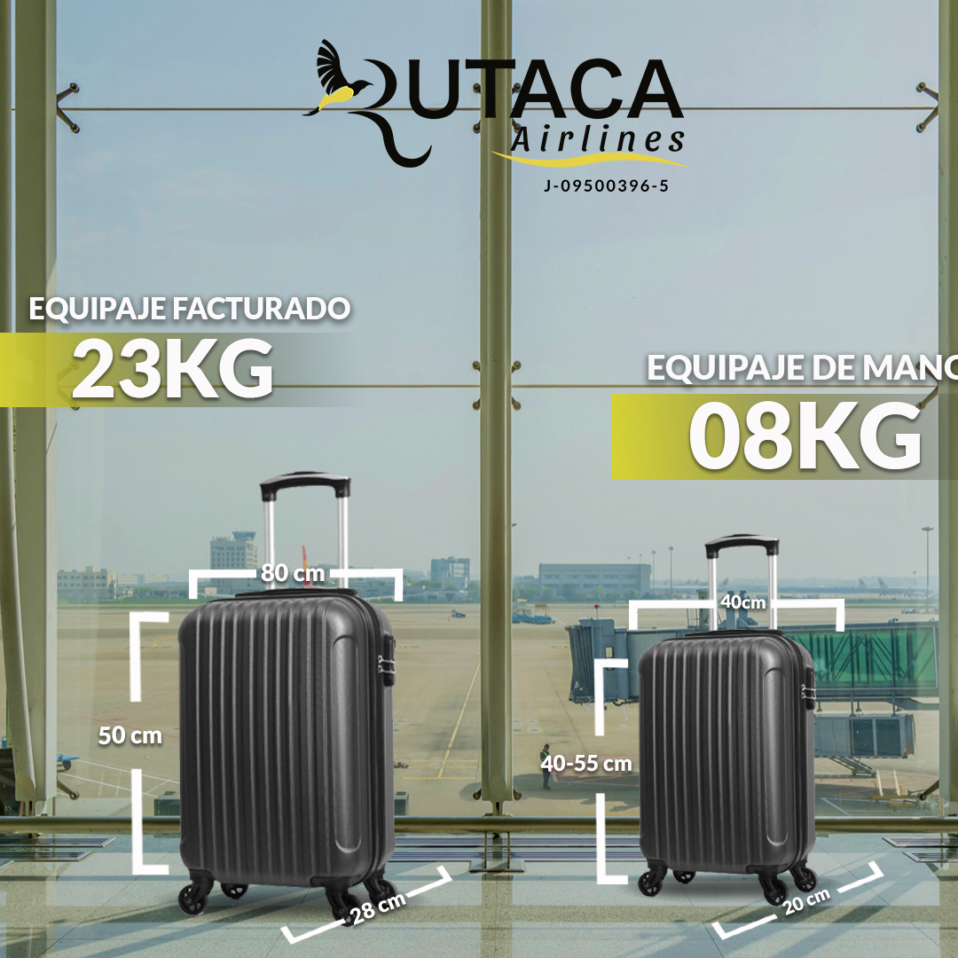 ¿Cuál es la medida de una maleta de 23 kilos?
